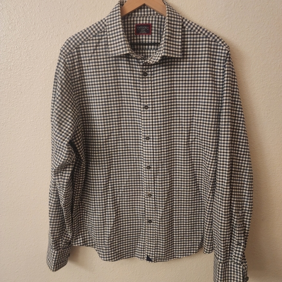 UNTUCKit Blu Gibbston Slim Fit 100% Cotton Button Down Dress Shirt Mens Large - Picture 1 of 7
